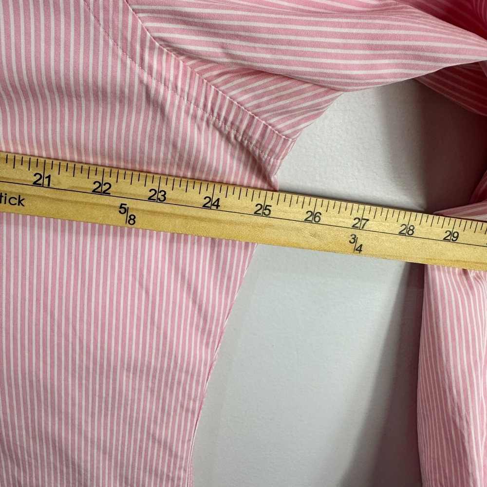 Ralph Lauren Button Up Shirt Mens 16.5 Pink White Striped Cotton Classic‎ Fit - Picture 8 of 8